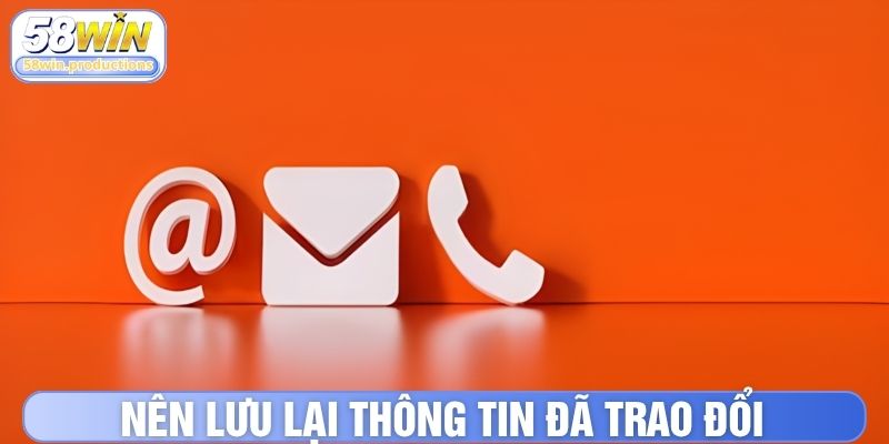 Lưu lại thông tin kết nối để hạn chế sai sót