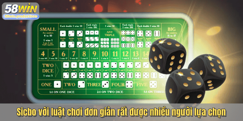 Sicbo với luật chơi đơn giản rất được nhiều người lựa chọn